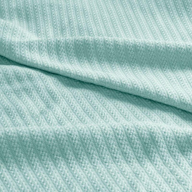 Madison Park Bed Blanket Liquid Cotton Full/Queen Seafoam: Machine Washable, No Fill Lightweight