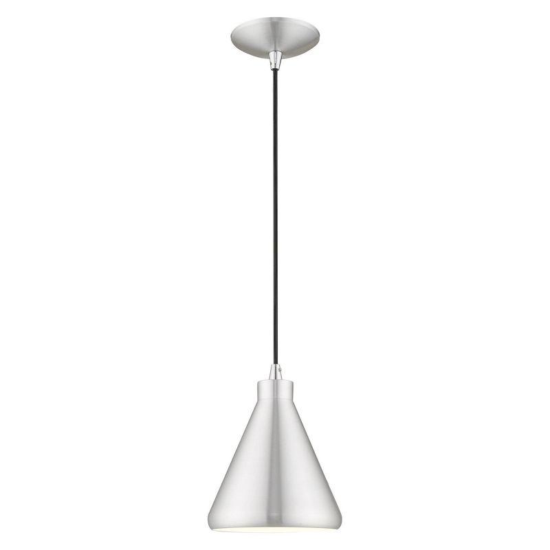 Livex Lighting Metal Shade 1 - Light Chandelier in  Brushed Aluminum