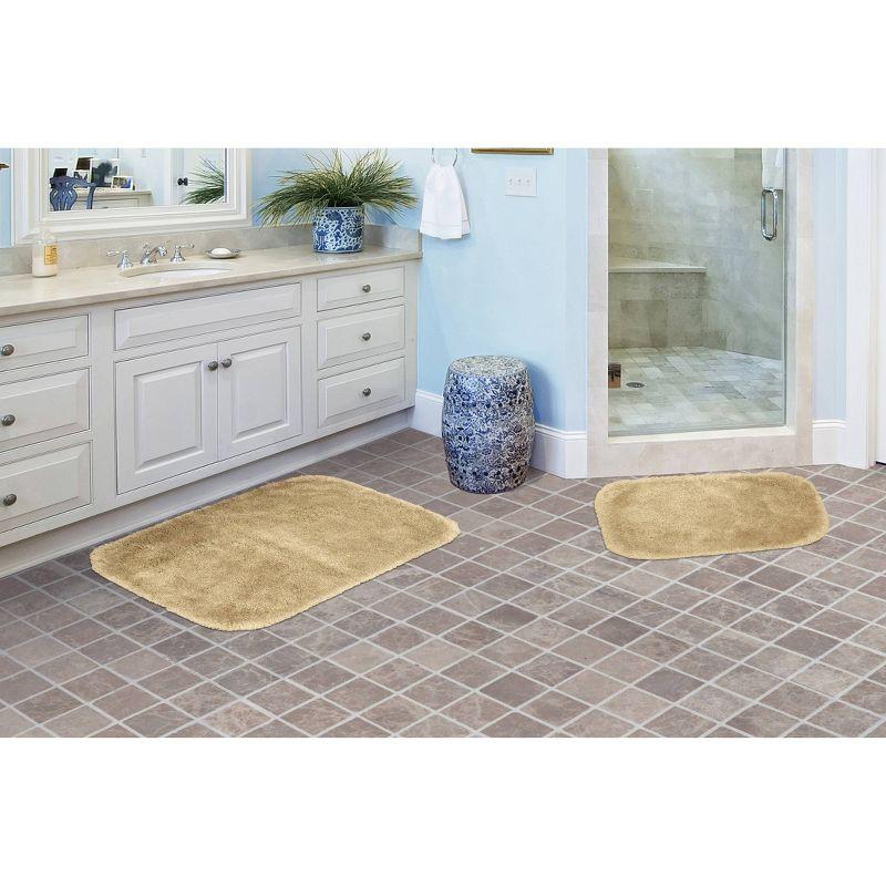 Luxury Ultra Plush Beige Nylon Bath Rug Set