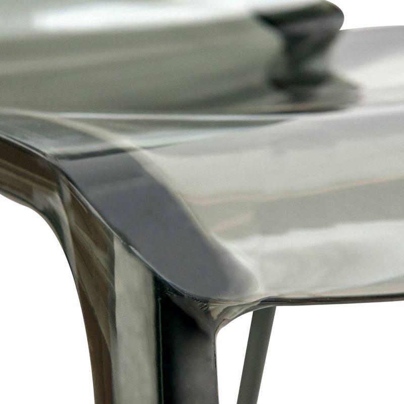 LeisureMod Murray Waterfall Edge Design Acrylic Dining Chair in Black