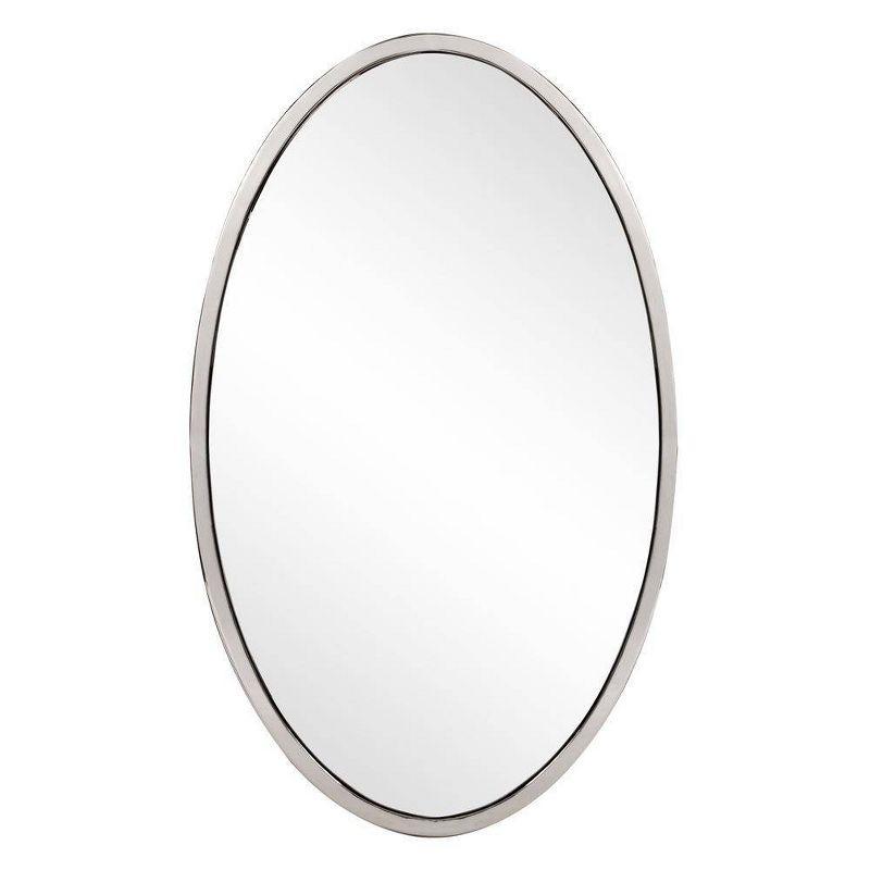 Simone Oval Mirror - Howard Elliott: Stainless Steel Frame, Modern Wall Mounted, 34x20 Inches