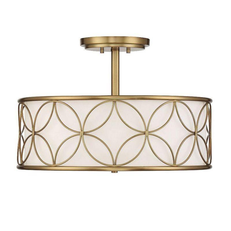 Savoy House Reid 4 - Light Semi-Flush Mount in  Warm Brass