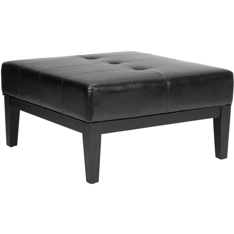 Fulton Small Square Cocktail Ottoman - Black - Safavieh