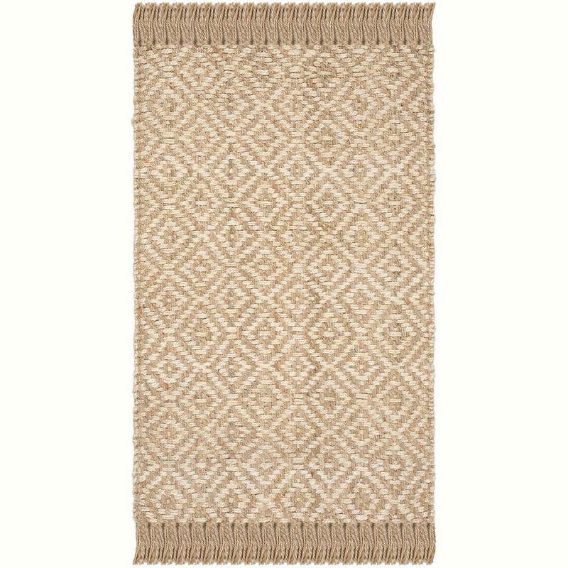 Derosier Natural Fiber Hand Woven Jute Geometric Rug