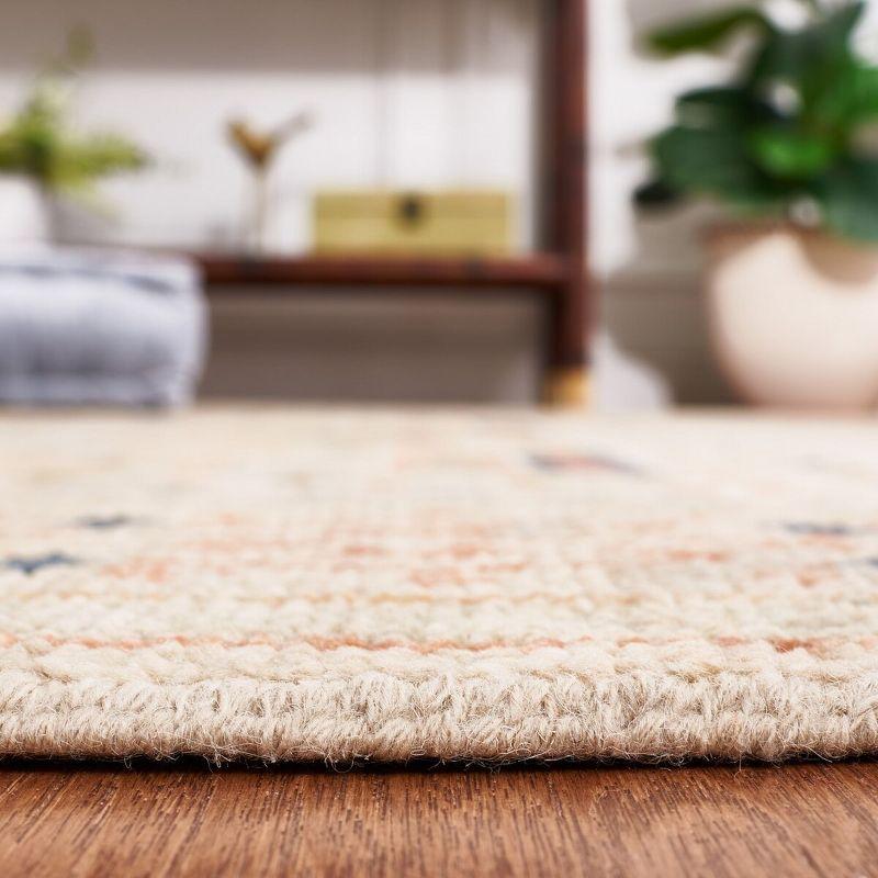 Ivory Hand-Knotted Wool 8' x 10' Rectangular Area Rug