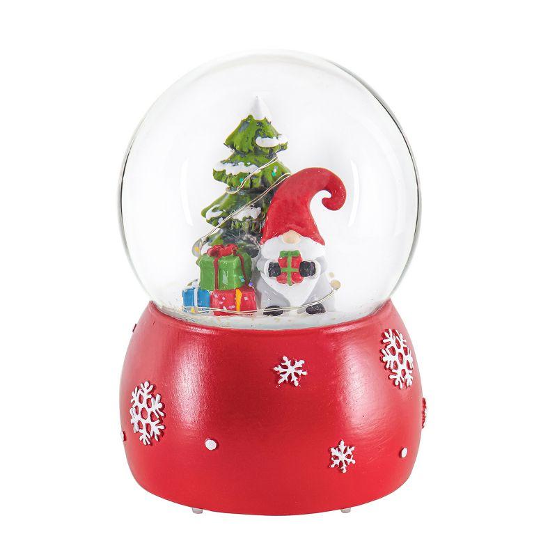 Evergreen LED Polyresin Water Globe with Gnome and Christmas Tree