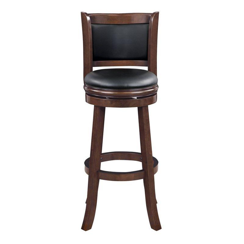 Boraam 34" Extra Tall Augusta Swivel Barstool Cappuccino Brown: Upholstered, Wood Frame, Fixed Height