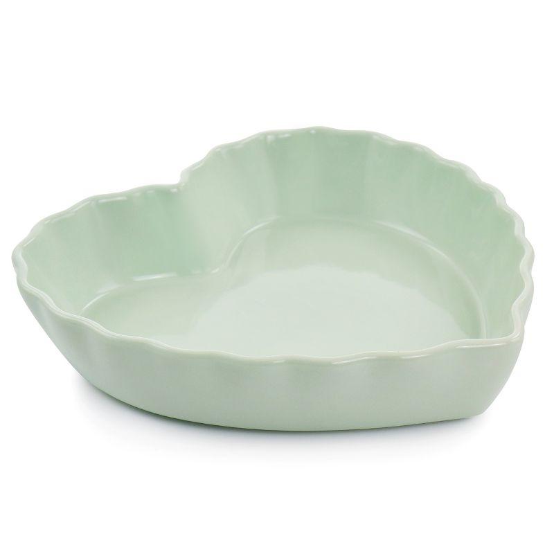 Mint Green Heart Shaped Ceramic Baking Dish