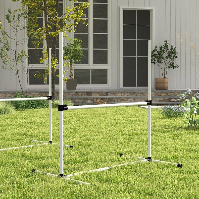 PawHut Dog Agility Starter Kit with Adjustable Height Jump Bars, Included Carry Bag, & Displacing Top Bar