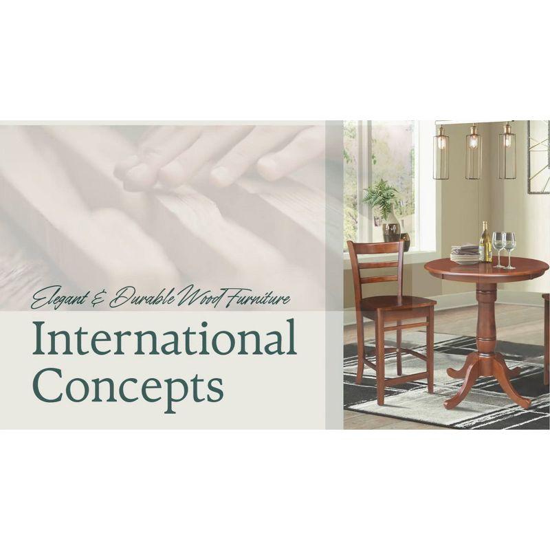 International Concepts 30" Round Top Pedestal Table-28.9" H, Antiqued Almond/Espresso