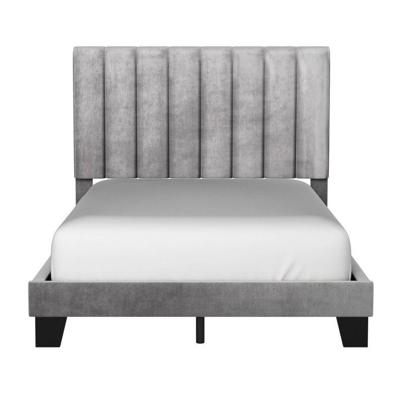 Crestone Full Gray Velvet Tufted Upholstered Platform Bed