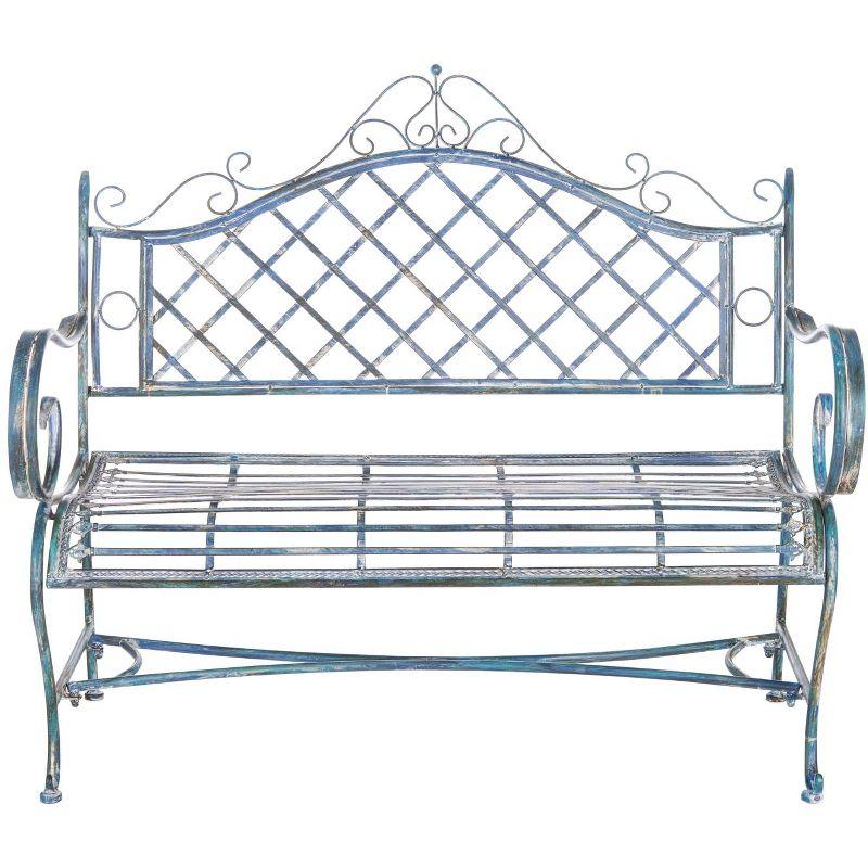 Abner Bench - Outdoor - PAT5017 - Mossy Blue - Safavieh