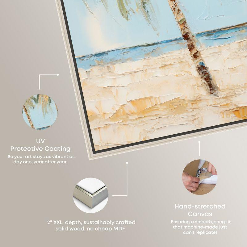 Art Remedy Painting Palm Trees Tropical Bathroom Wall Art, 30" x 30", Silver Frame