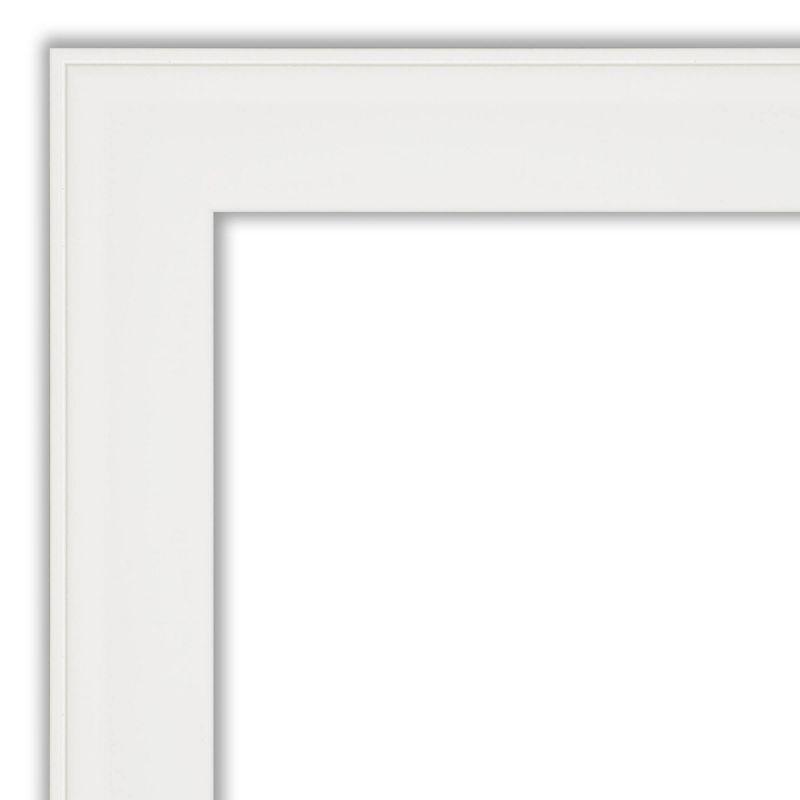 32" x 26" Non-Beveled Vanity White Narrow Bathroom Wall Mirror - Amanti Art: Modern Rectangle, Wall Mount