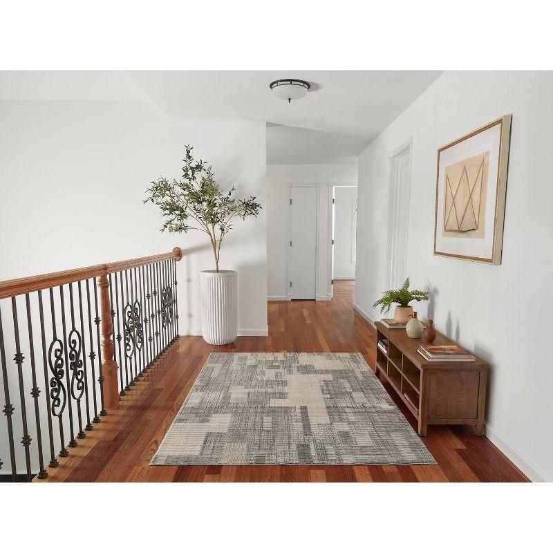 Momeni 7'10"x9'10" Noho Geometric Machine Loomed Area Rug Gray: Indoor Rectangle, Low Pile, Polyester, Classic Pattern