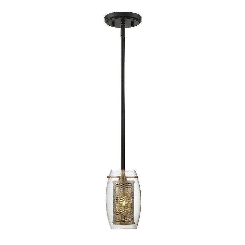 Dunbar Warm Brass and Bronze Mini Pendant Light