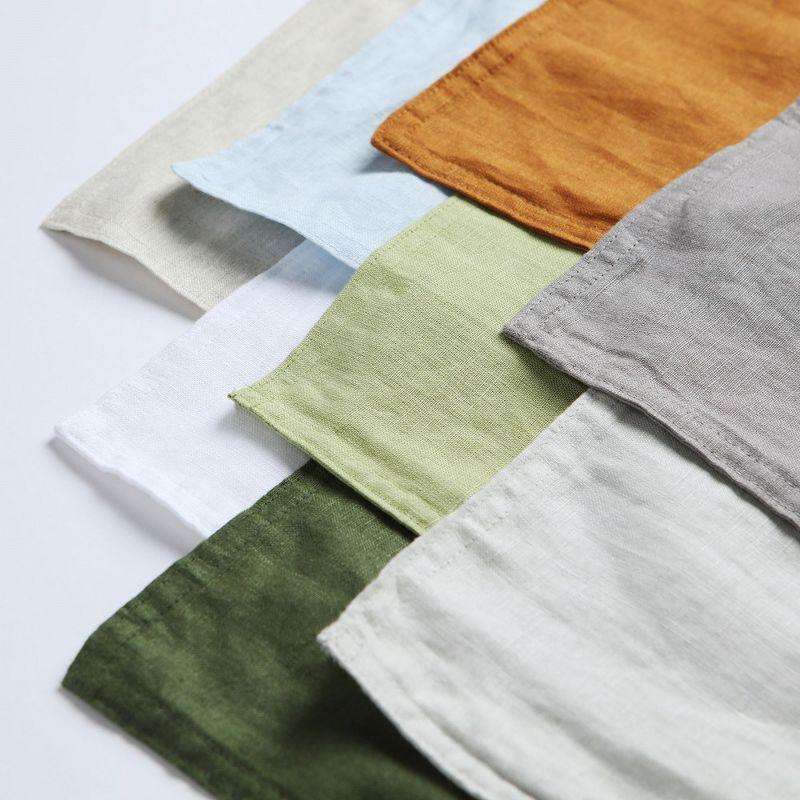 Peace Nest Luxurious Premium Flax Linen Duvet Cover and Pillow Sham Set Moisture-Wicking and Breathable, Green, Twin, 68"x90"