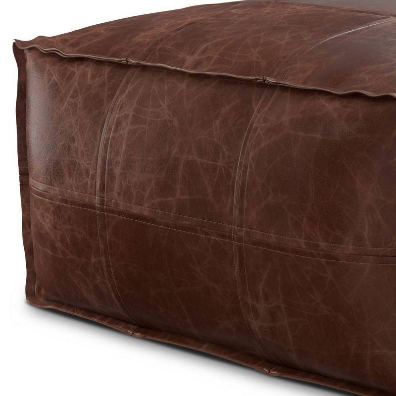 Erving Square Pouf Distressed Brown - WyndenHall