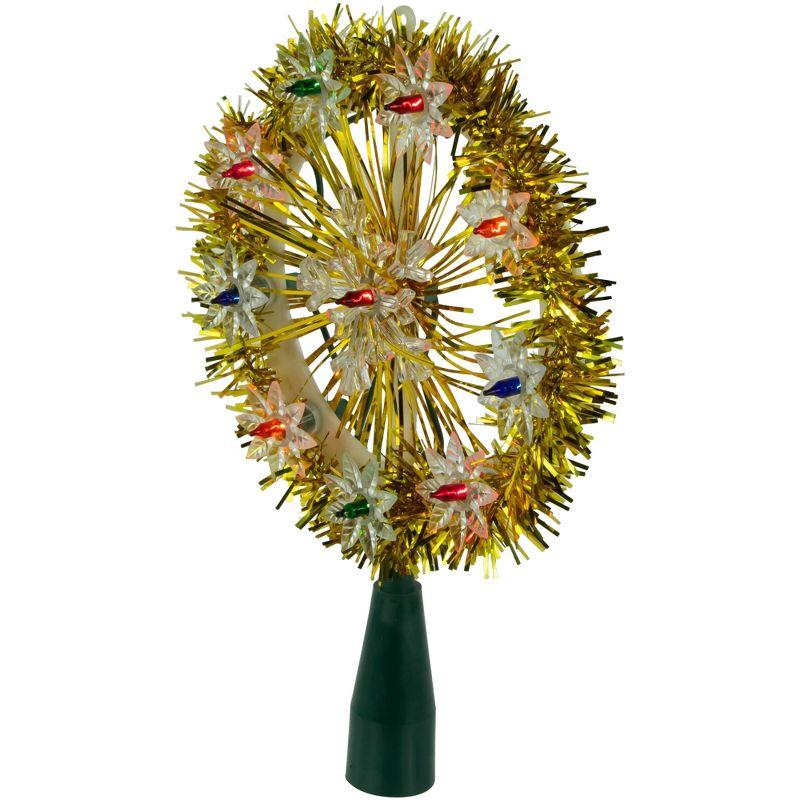 Northlight 7" Pre-Lit Gold Snowflake Starburst Christmas Tree Topper - Clear Lights