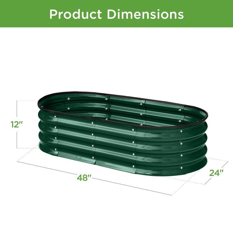 Best Choice Products 4x2x1ft Outdoor Raised Metal Oval Garden Bed, Planter Box for Vegetables, Flowers