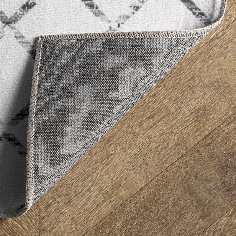 Nuloom Blythe Trellis 3x5 Machine Washable Accent Indoor Area Rug for Living Room Bedroom Dining Room Entryway Kitchen, Grey/Off White