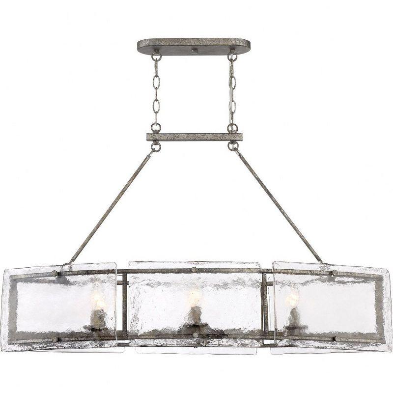 Quoizel Lighting Fortress 6 - Light Island Pendant Light in  Mottled Silver