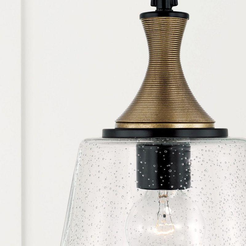 1 - Light Matte Black With Brass Single Pendant