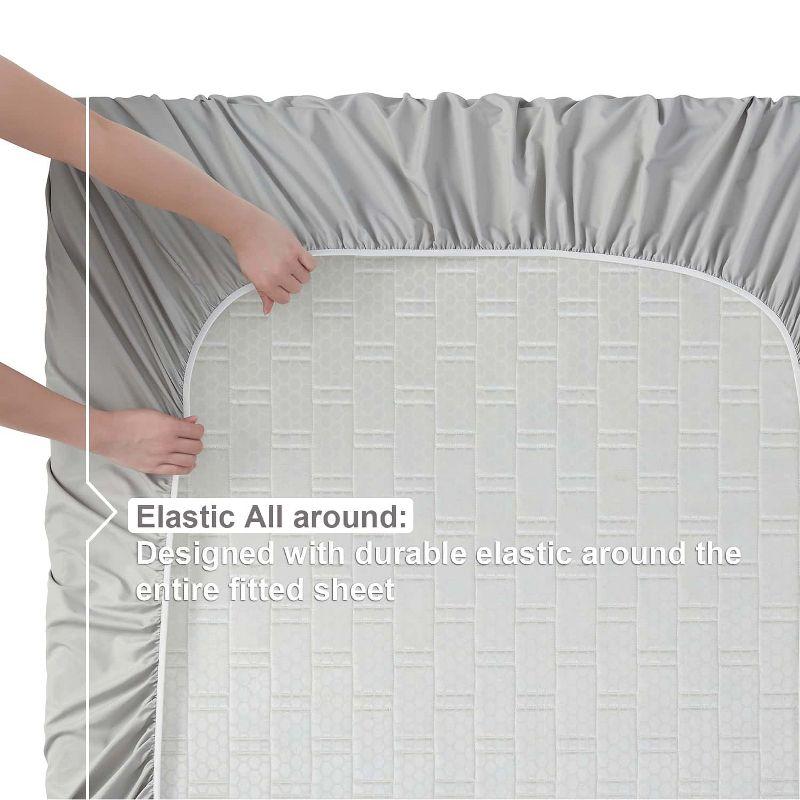 Clara Clark Bed Sheets, Premier 1800 Series 4 Piece Bed Sheet Set, Deep Pocket Luxury Soft Bedding Sheets & Pillowcases, Twin, Light Gray