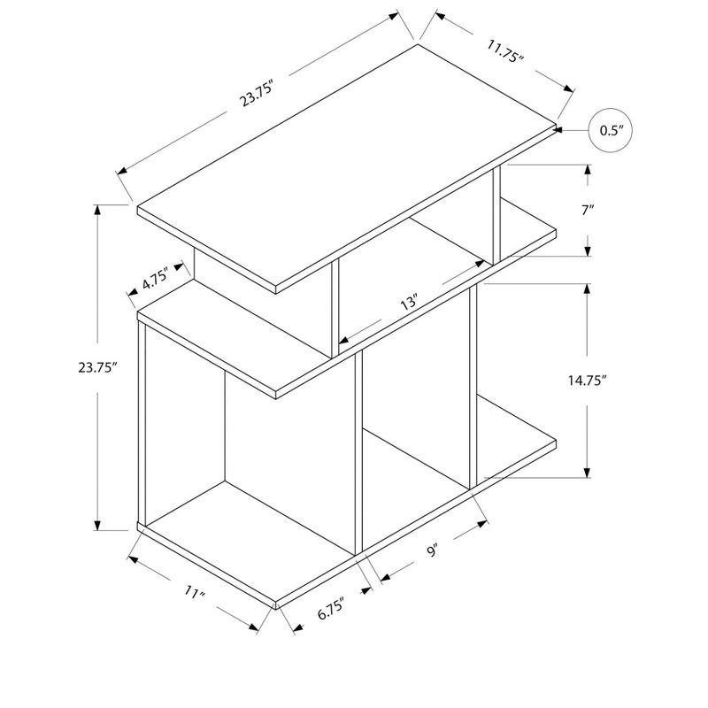 Monarch Specialties Accent Table Side End Nightstand Lamp Living Room Bedroom Laminate Brown Contemporary Modern