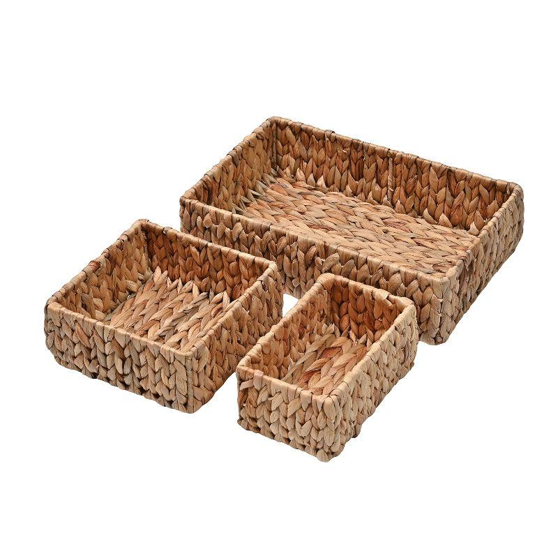 happimess Tress Minimalist Hand-Woven Hyacinth Nesting Baskets, Natural (Set of 3)