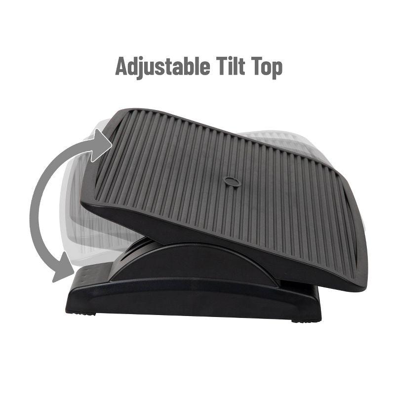 Mind Reader Foot Rest, Under Desk at Work, Ergonomic, Height Adjustable, Office, Plastic, 17.5"L x 13.5"W x 3.5"H