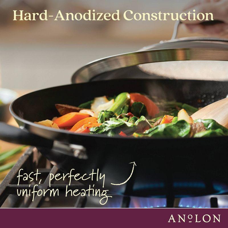 Anolon Advanced Home Hard Anodized Nonstick Wok with Side Handles and Lid, 14 Inch