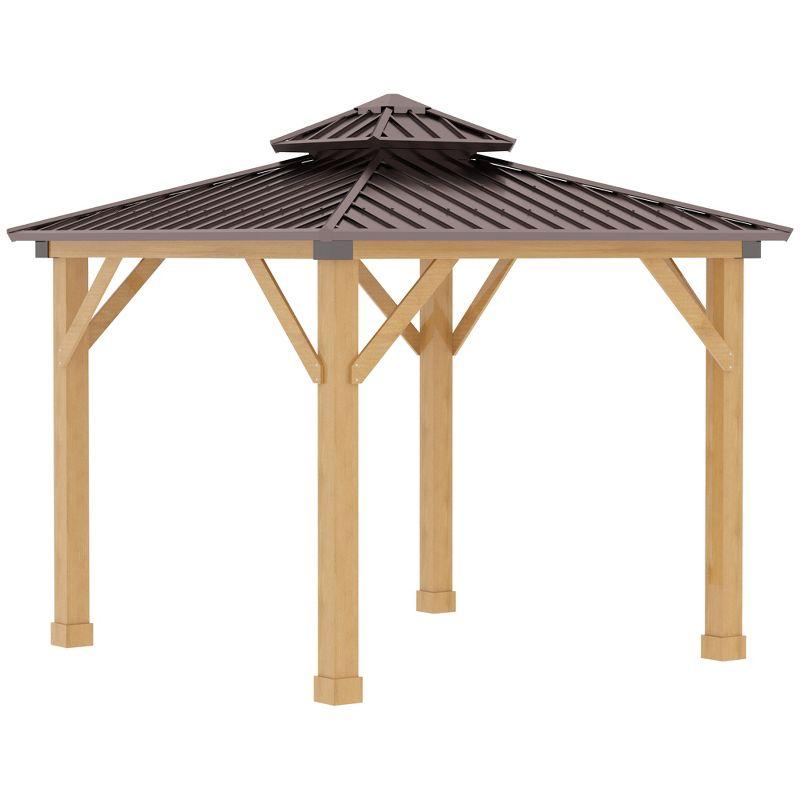 Hardtop Shelter 10 Ft. W x 10 Ft. D Solid Wood Patio Gazebo