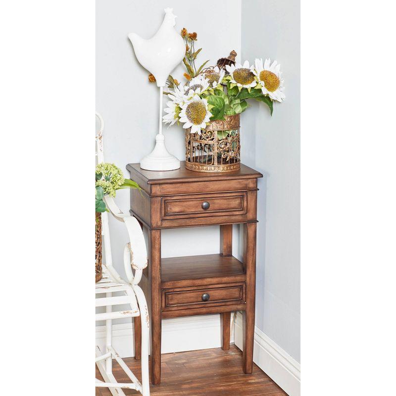 Distressed Wooden Side Table with Drawers - Olivia & May