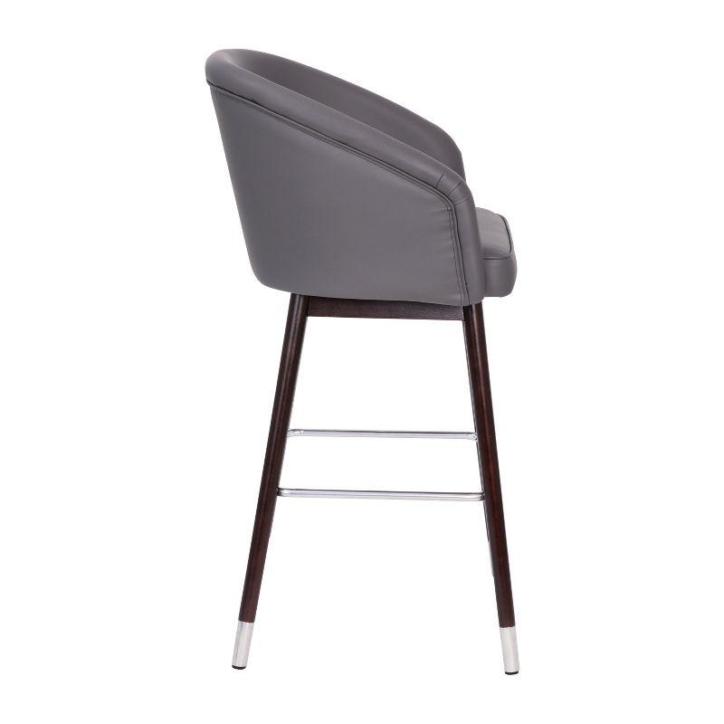 Flash Furniture Margo Commercial Grade Mid-Back Modern Barstool with Beechwood Legs and Curved Back