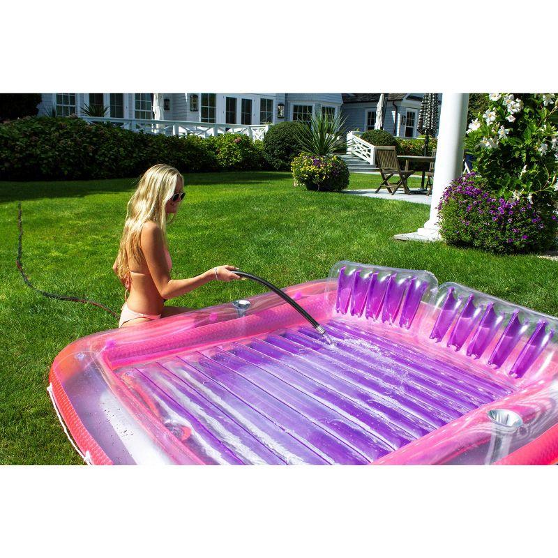 Pink and Purple Inflatable Pool Lounger with Pillows