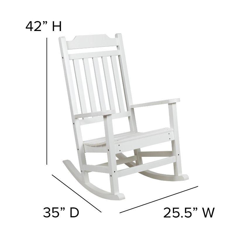 Winston White Poly Resin Wood Rocking Chair with Cushions