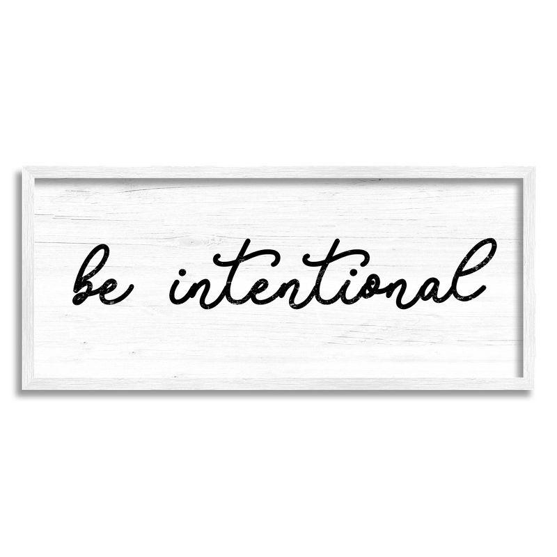 Be Intentional Black and White Canvas Quote Print