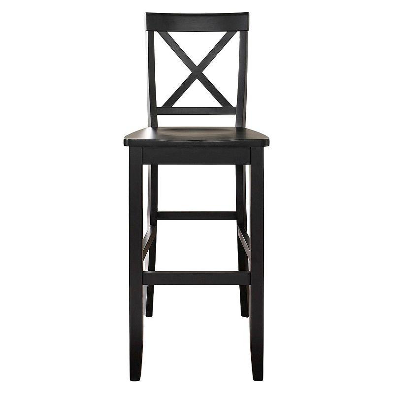 Modern Classic X-Back Solid Hardwood 30" Barstool in Black - Set of 2