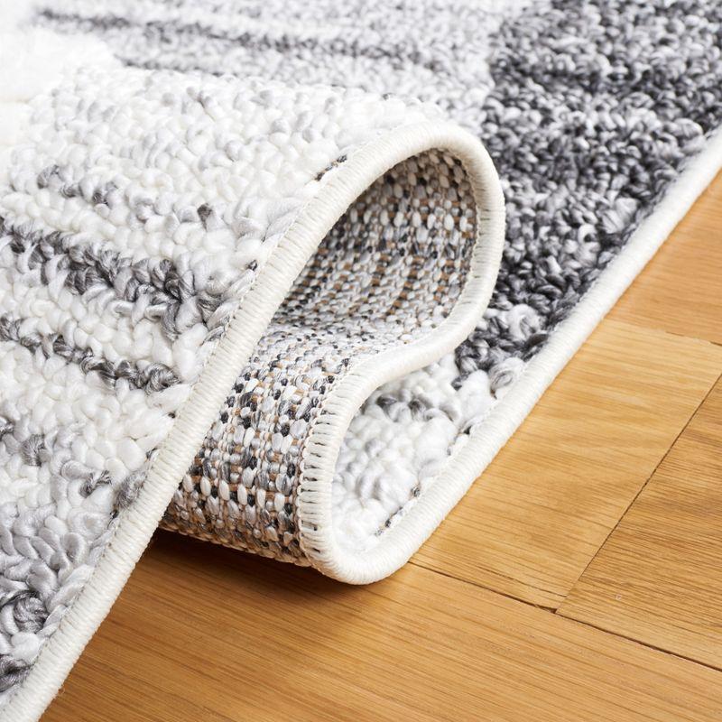 Moroccan Tassel Shag MTS642 Power Loomed Area Rug - Gray/Ivory - 8'x10' - Safavieh.