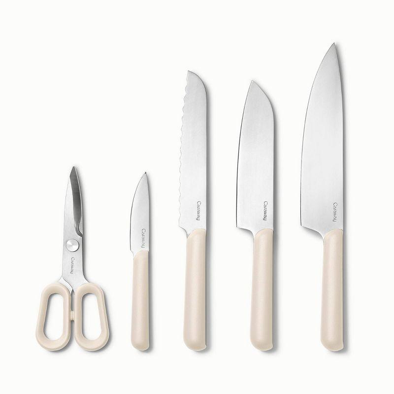 Cream 14-Piece German Steel Knife and Birch Utensil Set