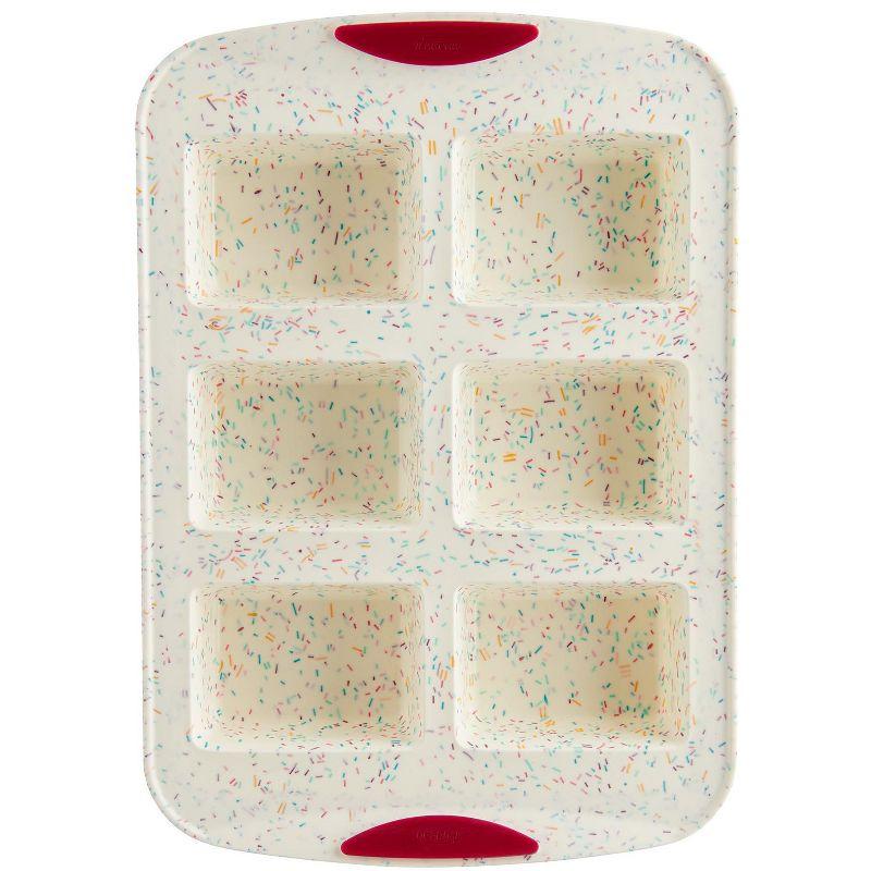 Confetti Fuchsia Silicone 6-Cavity Mini Loaf Pan