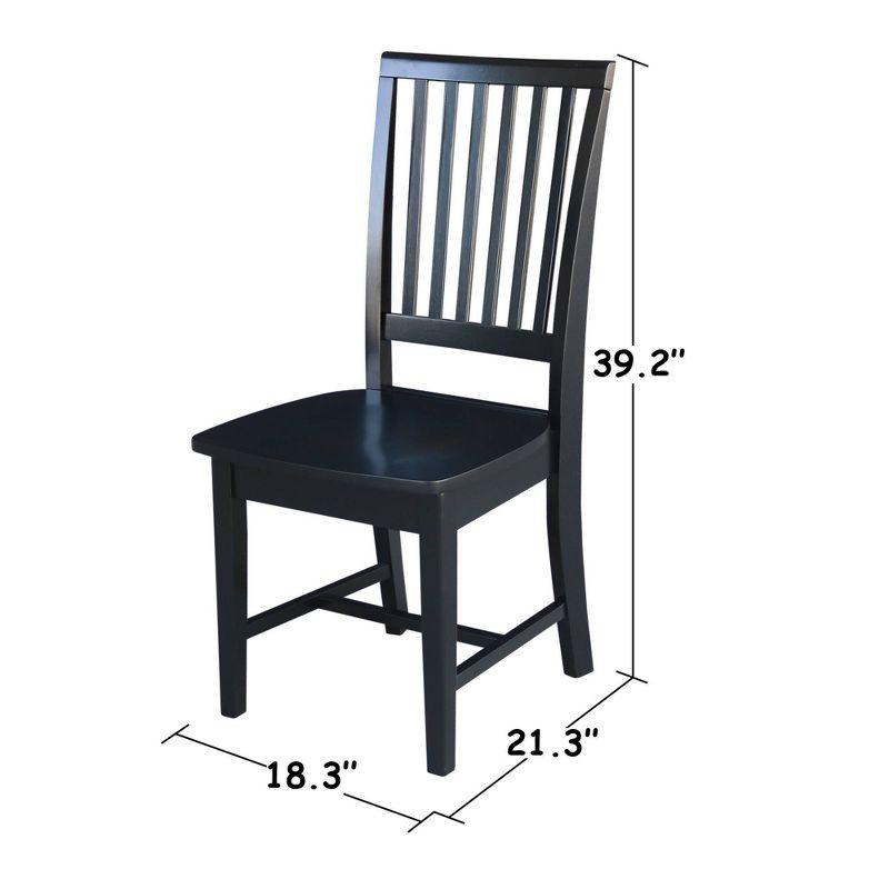 Elegant Mission High Slat Back Solid Wood Side Chair in Black - Set of 2