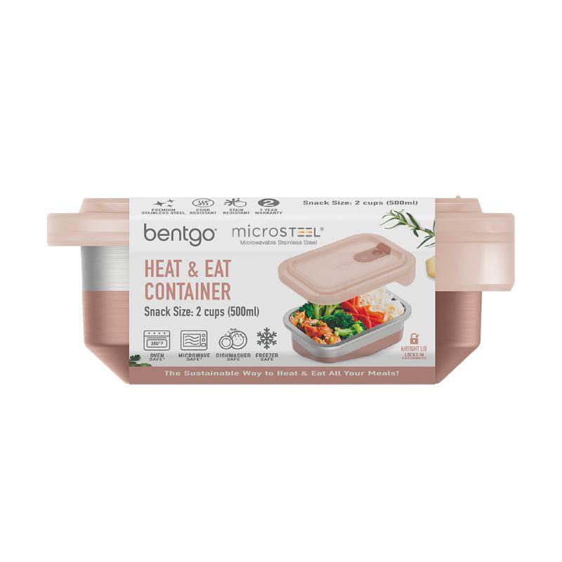 Bentgo Microsteel Heat and Eat Container Rose: Leakproof, BPA-Free, Dishwasher-Safe, Lunch Storage, 2-Year Warranty