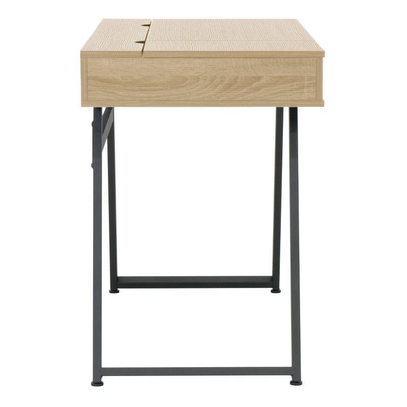 Rockdale Modern Office Writing Laptop Desk Honey Maple - Calico Designs: Built-In Charging, Storage Shelf