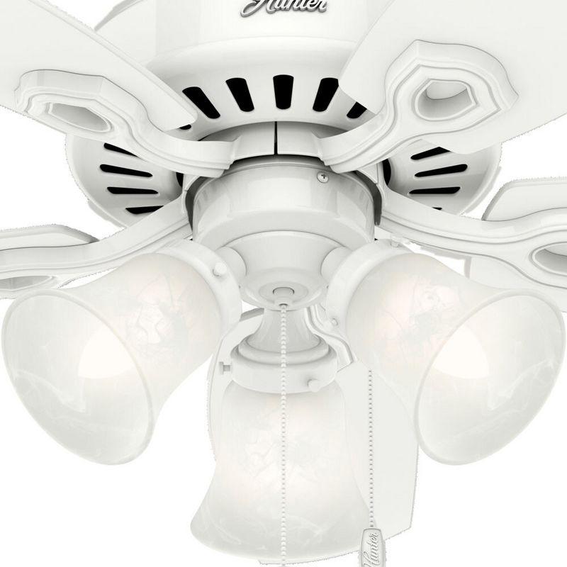 42" Snow White Low Profile Ceiling Fan with Light Kit