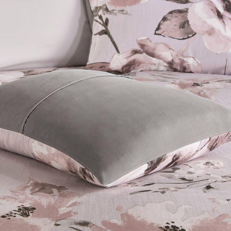 Lilac Floral Cotton Full/Queen Duvet Cover Set