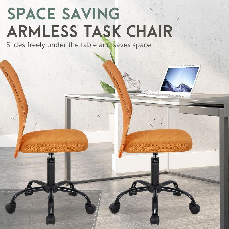 FDW Home Office Chair Mid Back Mesh Desk Chair Armless Computer Chair Rolling Swivel Chair with Lumbar Support