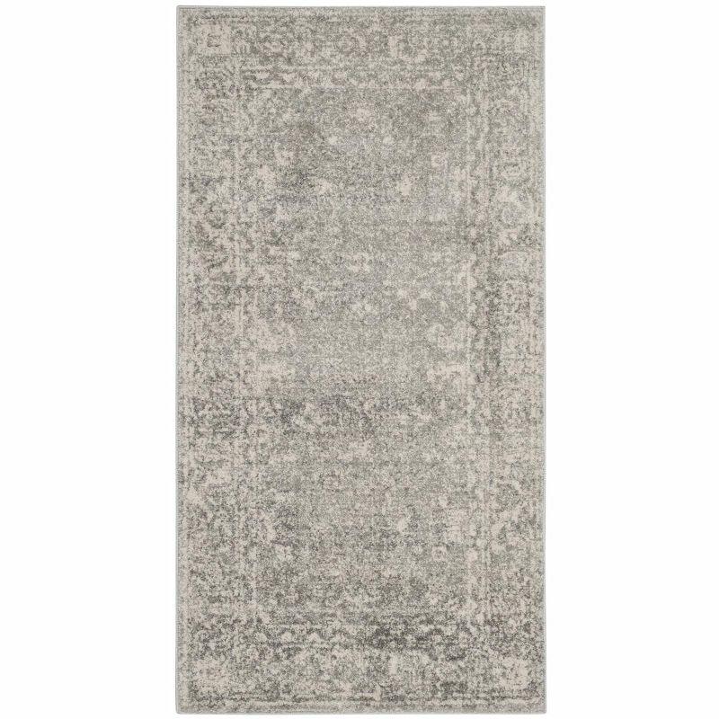 Evoke EVK270 Power Loomed Runner Rug  Silver / Ivory 2'-2" X 11' - Safavieh.