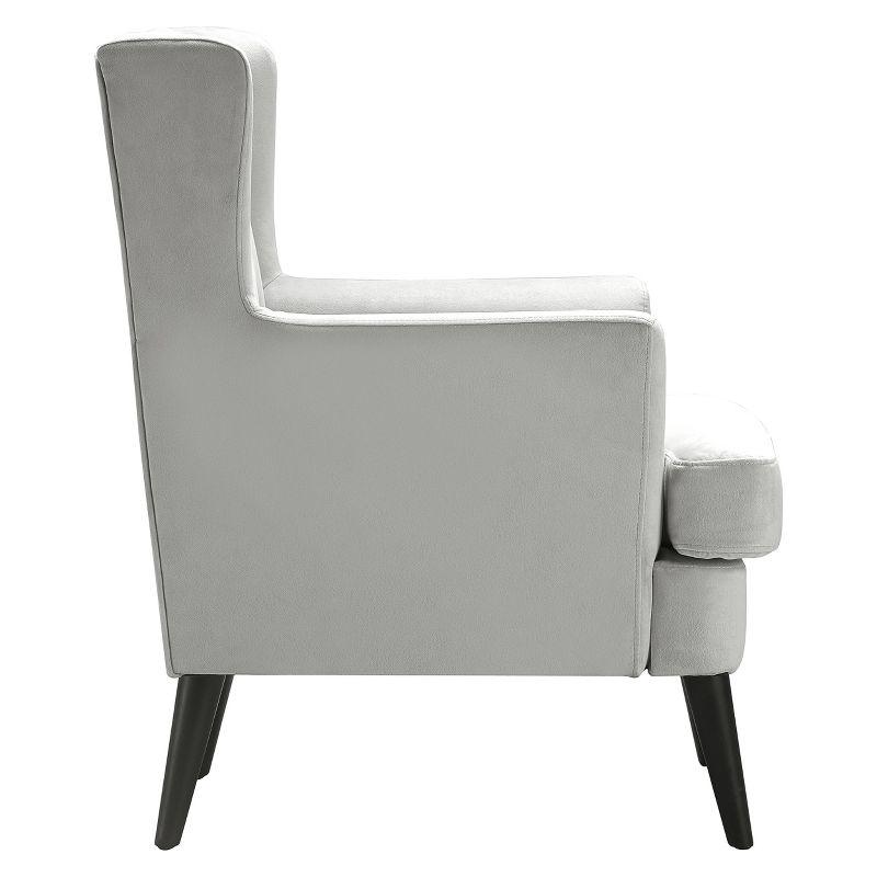 Pearl Grey Velvet Tufted Wingback Accent Chair 29.9"